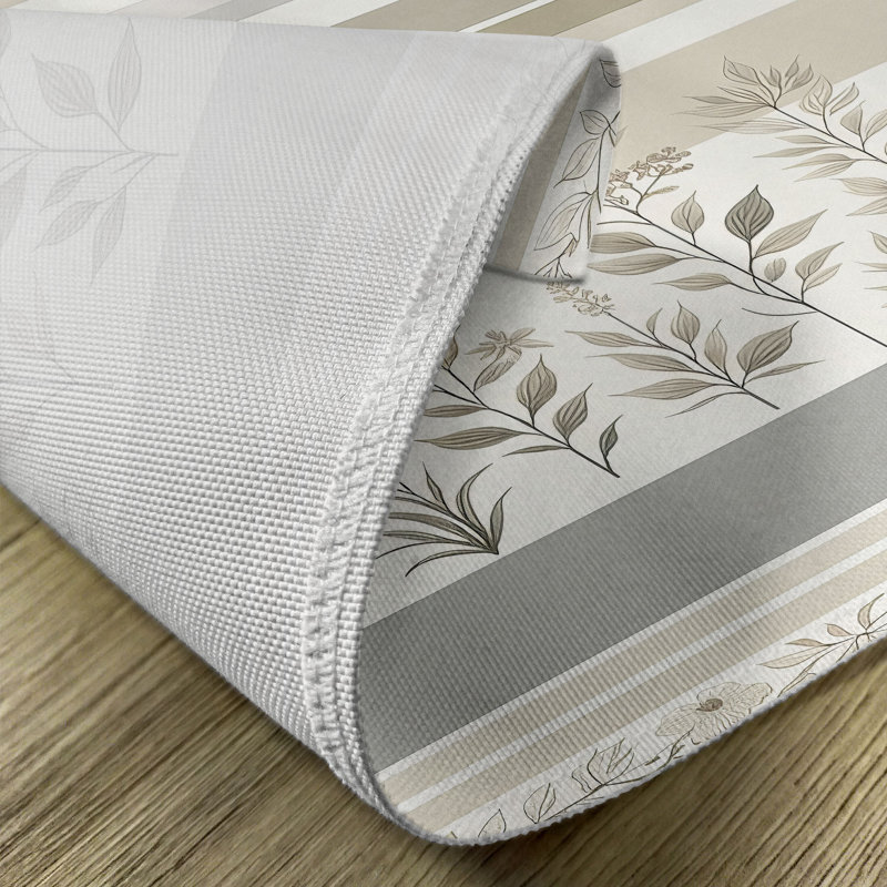 Ensemble de 4 napperons Ambesonne à rayures simples et modernes Bohème gris pâle standard coquille d'œuf
