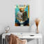 Golden retriever sur une toilette sur toile-940256006