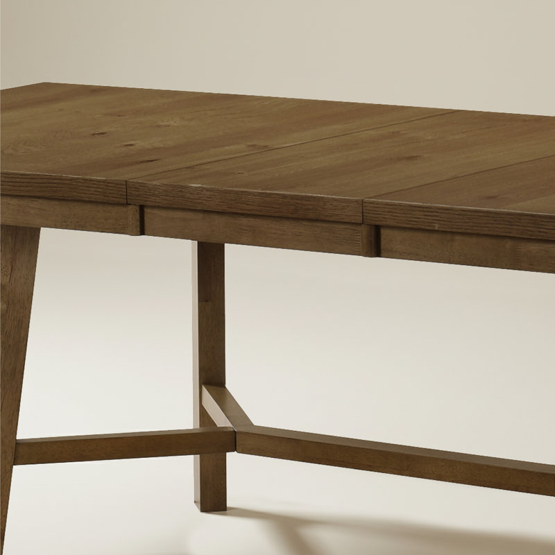 Oaklyn Modern Extendable Rectangular Dining Table Set, Brown, 9 Pieces: Table, 8 Chairs