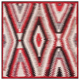 Outstanding Ivory and Red Color with Rhombus Patter Desing Antique Navajo Rug