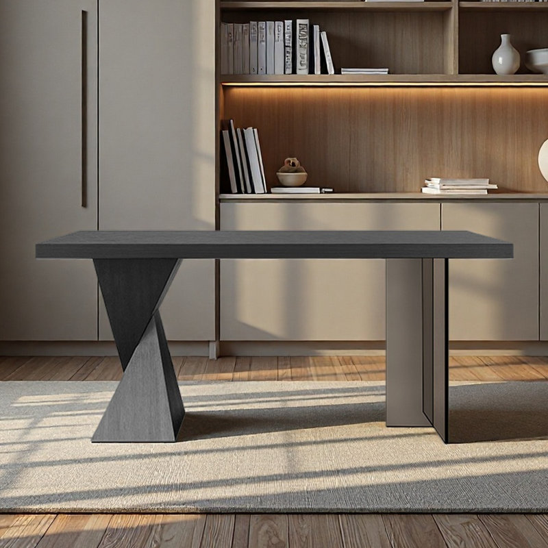 Pieds en acrylique pour le bureau, simples et rectangulaires, H 29,53 po x l 62,99 po x P 31,5 po, Noir