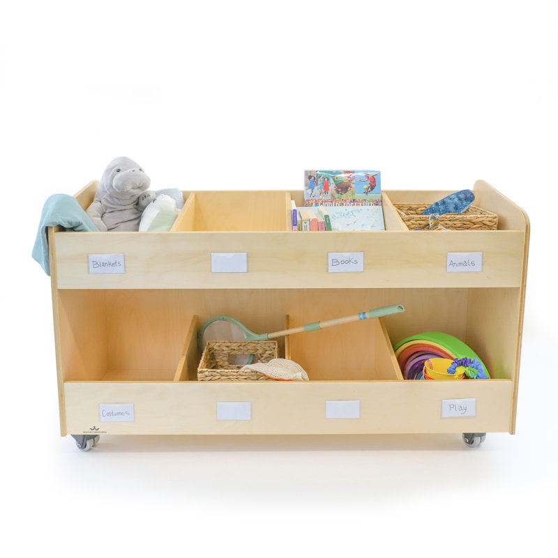 Natural Birch Eight Section Mobile Book Organizer