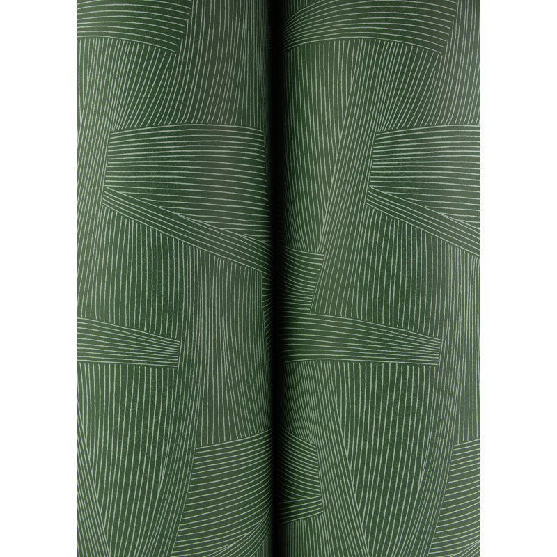 Reid Black Woven Geometric Wallpaper, Evergreen