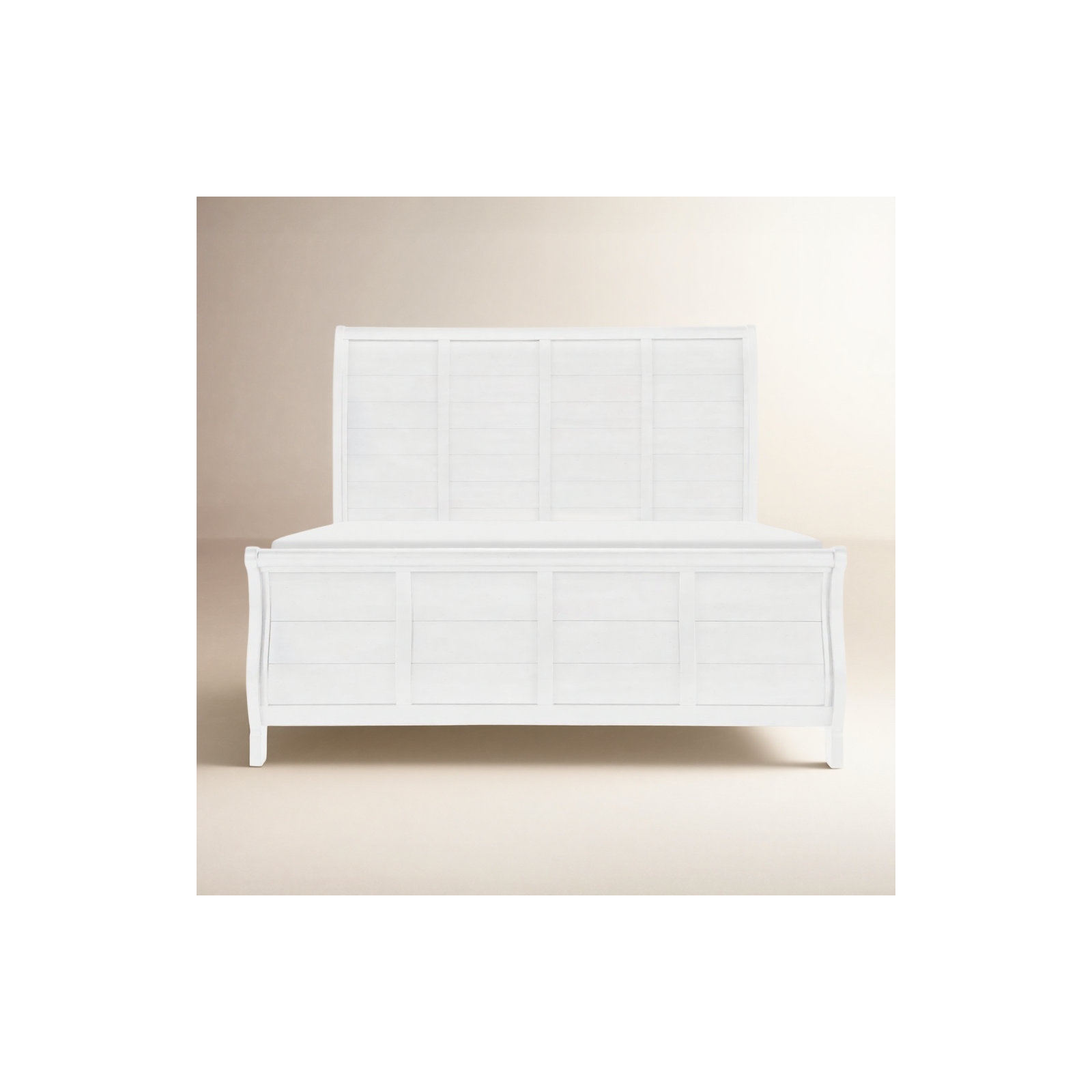 Country Living Sleigh Bed, White, King