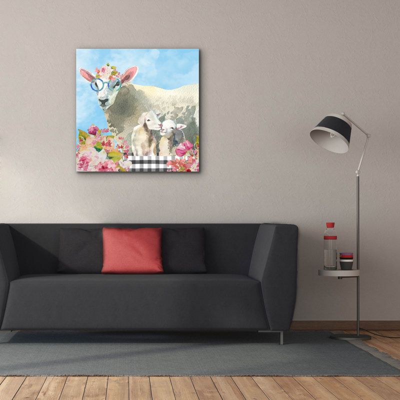 «Farm Animal Beauties B» par Jean Plout, art mural sur toile, H 37 po x l 37 po x P 1,5 po