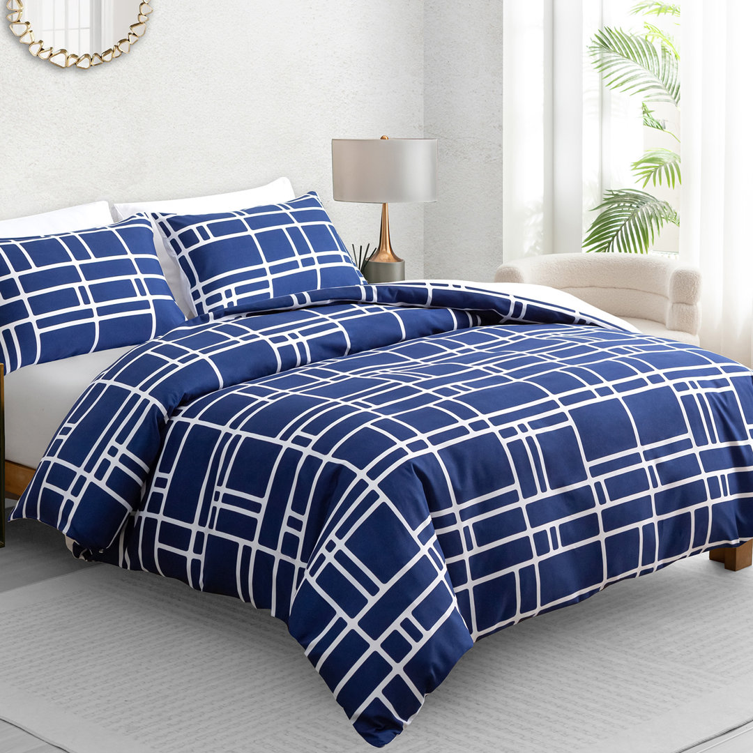 Ultra Soft Microfiber Duvet Cover Set Hypoallergenic Reversible Bedding with Secure Zipper Closure