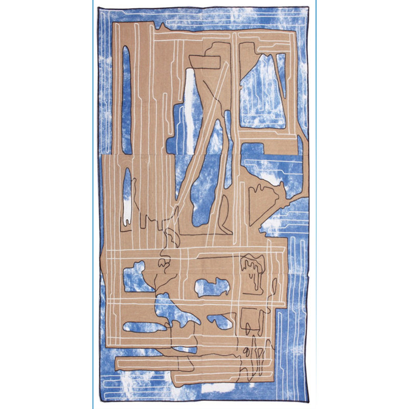 VSU Rugs Handmade Wool Abstract Area Rug, Rectange 6' x 9'