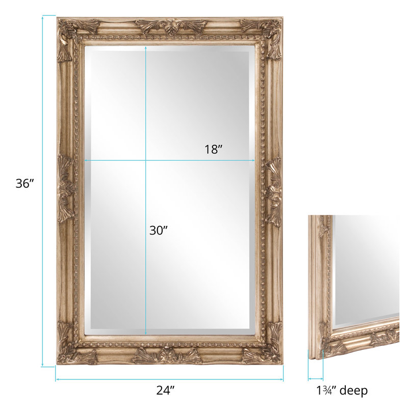 Solid Wood Rectangle Mirror, Antique Silver Leaf