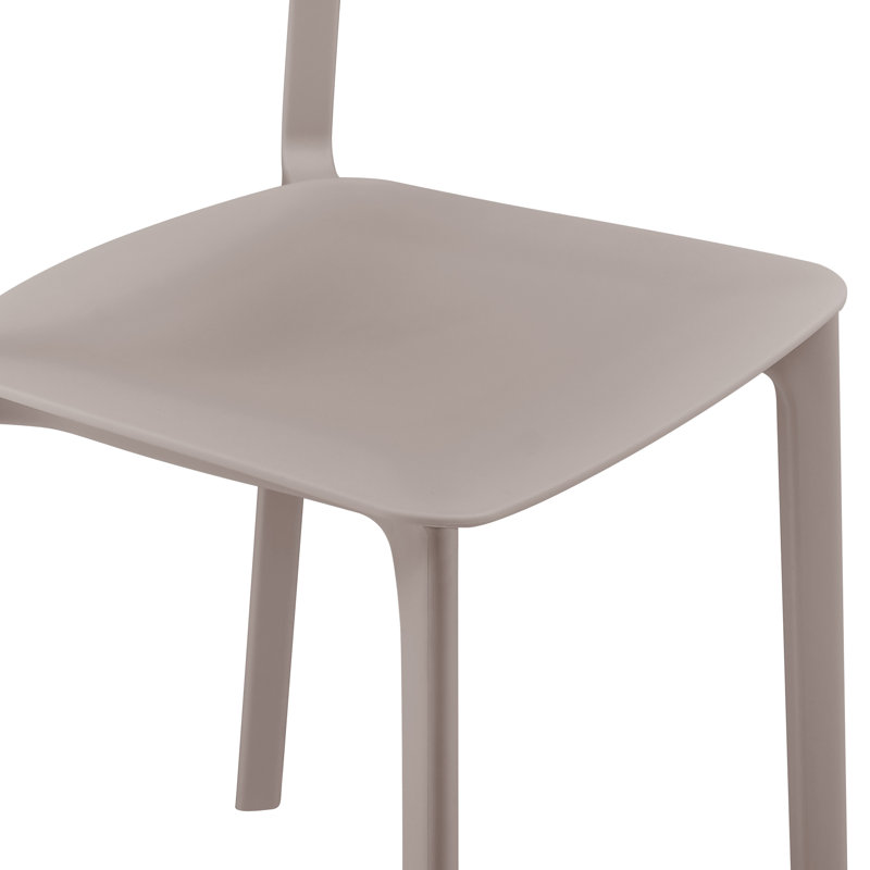Vowa Stacking Patio Dining Side Chair, Tan