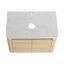 Meuble-lavabo mural de 54 po avec lavabo d'art en céramique, 2 tablettes de rangement et portes à fermeture en douceur, peu encombrant et élégant-1187078957