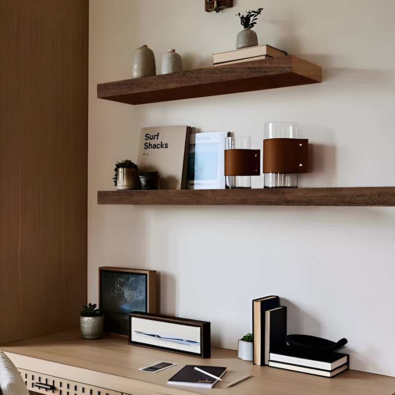 Brown Floating Shelves for Wall,Set of 4