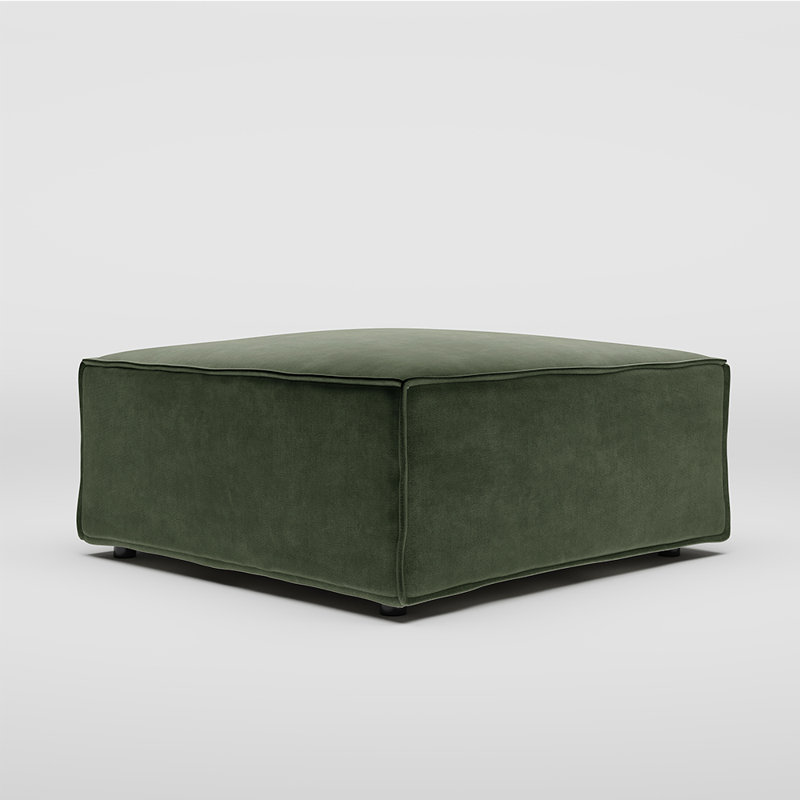Minimalist Green Modular Sofa--Ottoman, Green