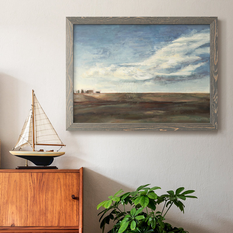 «Coming Storm», peinture sur toile encadrée, H 26 po x l 38 po x P 1,5 po, Gris