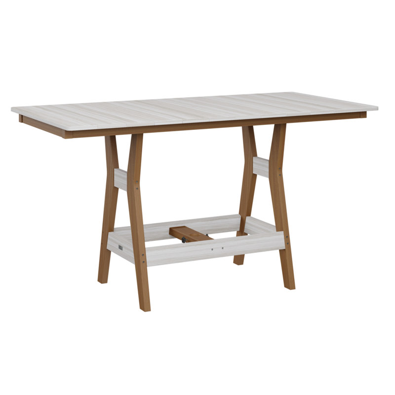 Table de salle à manger rectangulaire 66 po Berlin Gardens Harbor, Coquillage, H 30,37 po x l 66 po x P 33 po, Teck naturel