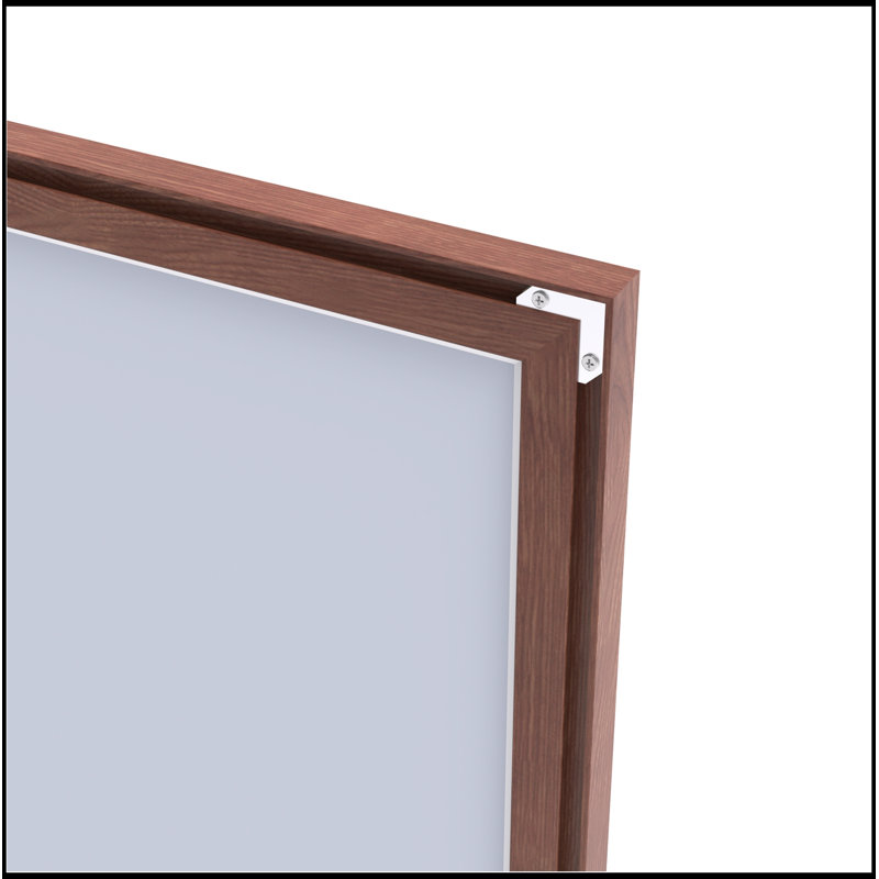 Miroir mural avec cadre en aluminium, Walnut