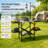 Folding Camping Kitchen Table - Portable Outdoor Cooking Station with Heat Resistant Top, 4 Side Tables, Storage Rack & Lamp Post for Picnics & Camping Trips