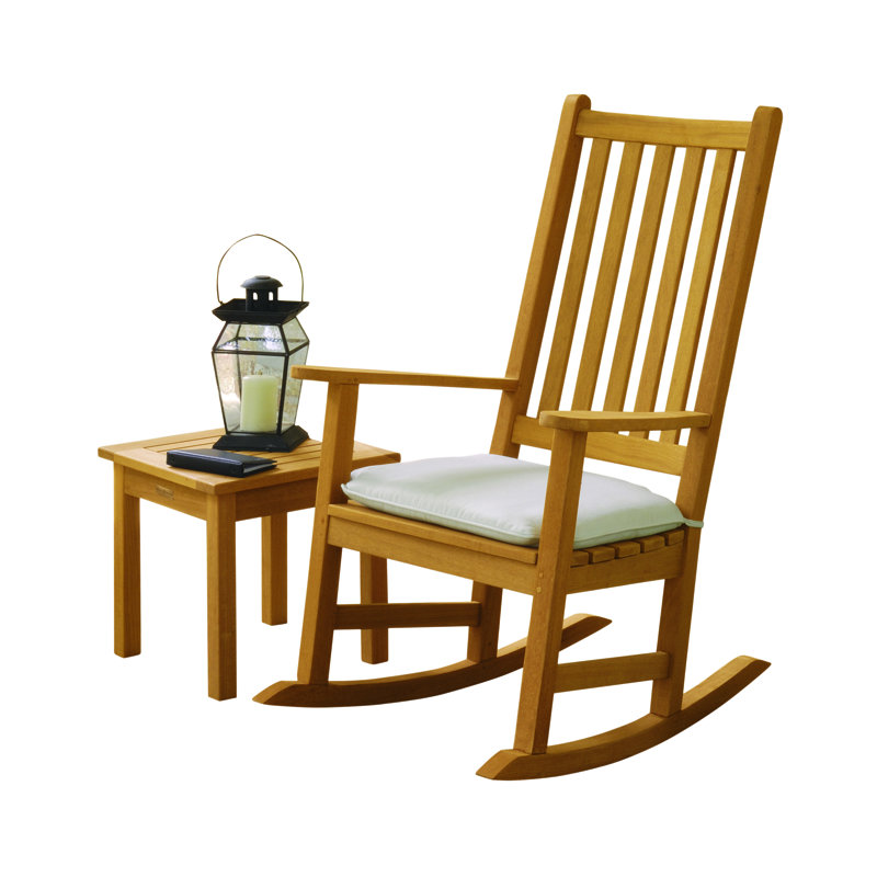 Chaise berçante avec coussin Aprilette, Naturel