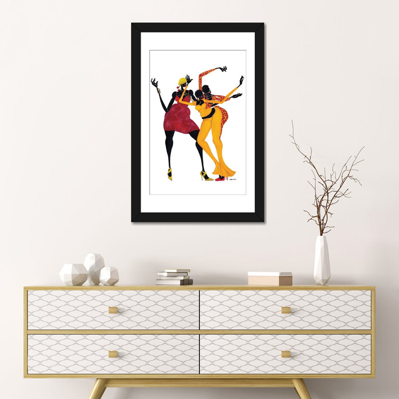 «Mama's Love Mambo», impression sur toile, H 32 po x l 24 po x P 1 po, Papier d'art encadré noir, Blanc