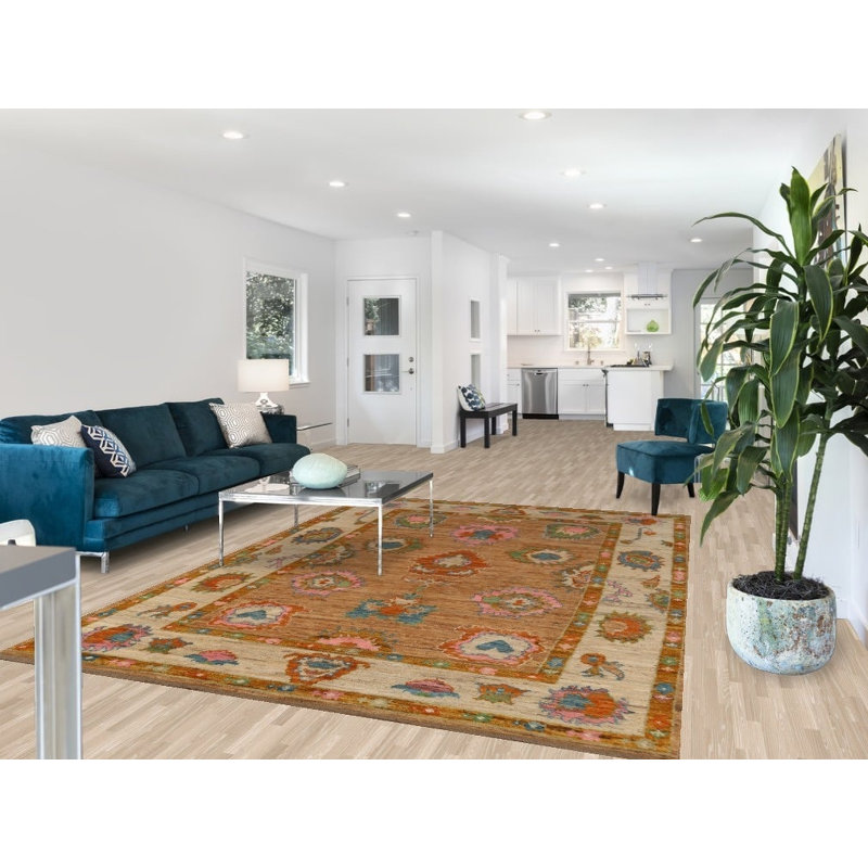 Tapis en laine teint à la main Oushak 7 x 10