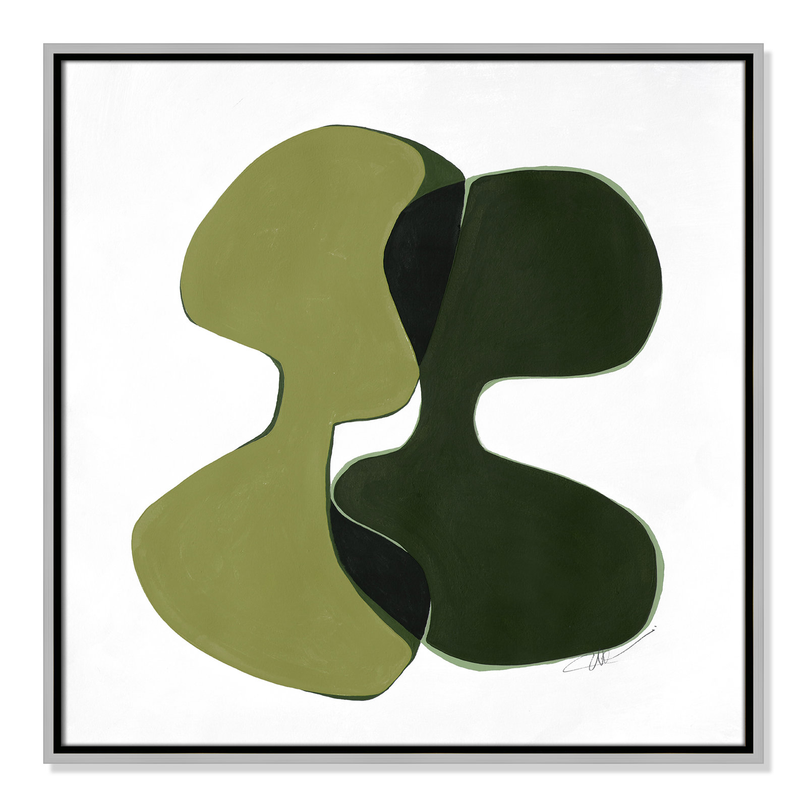 Coleman "Unity Green I" Print by Filippo Ioco, 25.5" H x 25.5" W, Silver