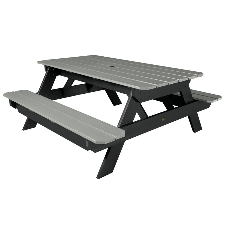 Maura Outdoor Picnic Table, Harbor Gray/Black