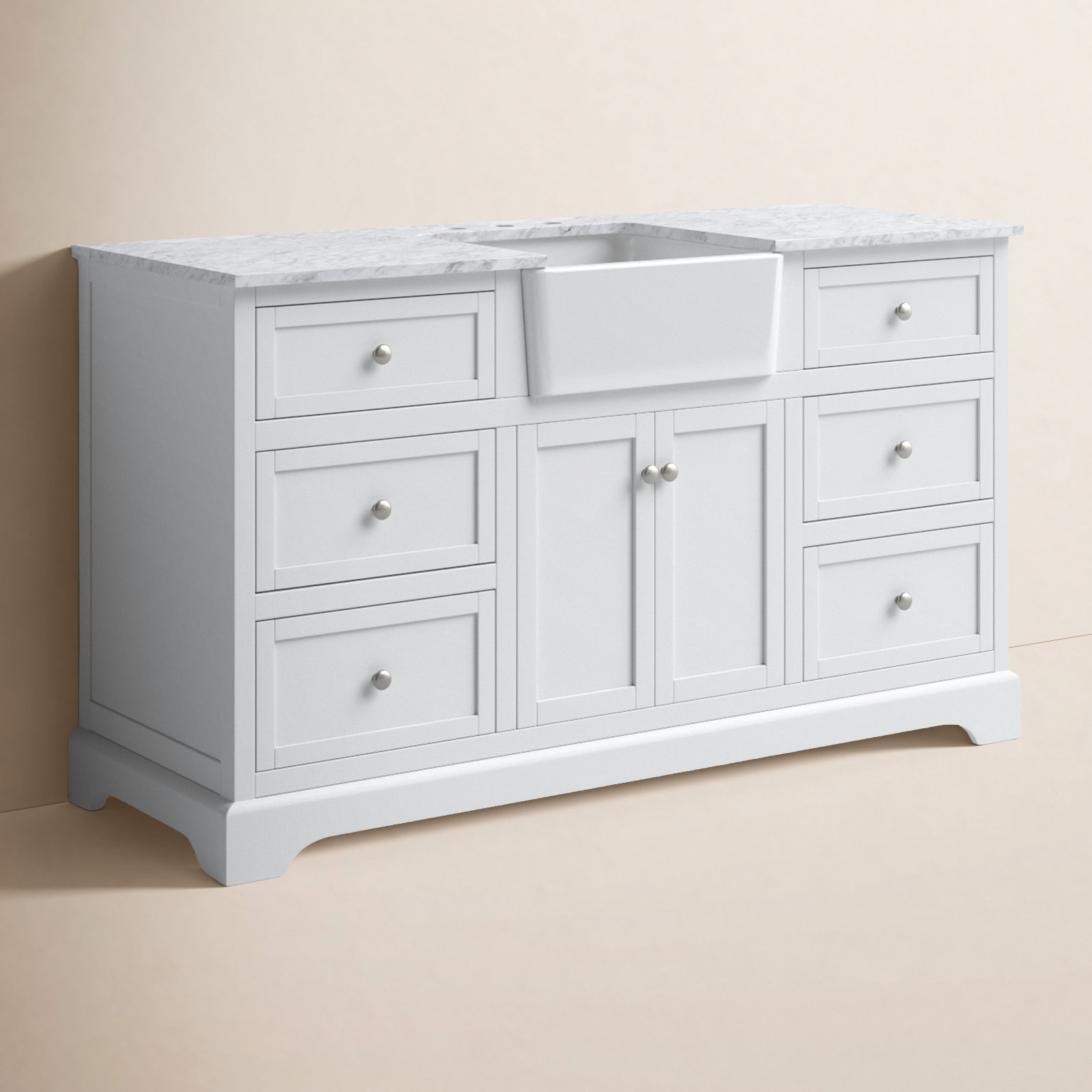 Pardue 60'' Single Bathroom Vanity, White
