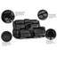 Causeuse inclinable électrique avec chargement USB, console de rangement et porte-gobelets, cuir gonflable, noir