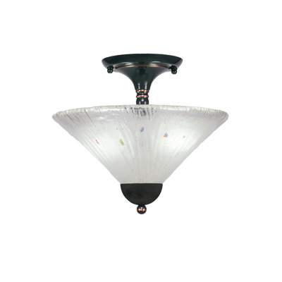 Semi-Flush 2 Bulbs With 12" Glass