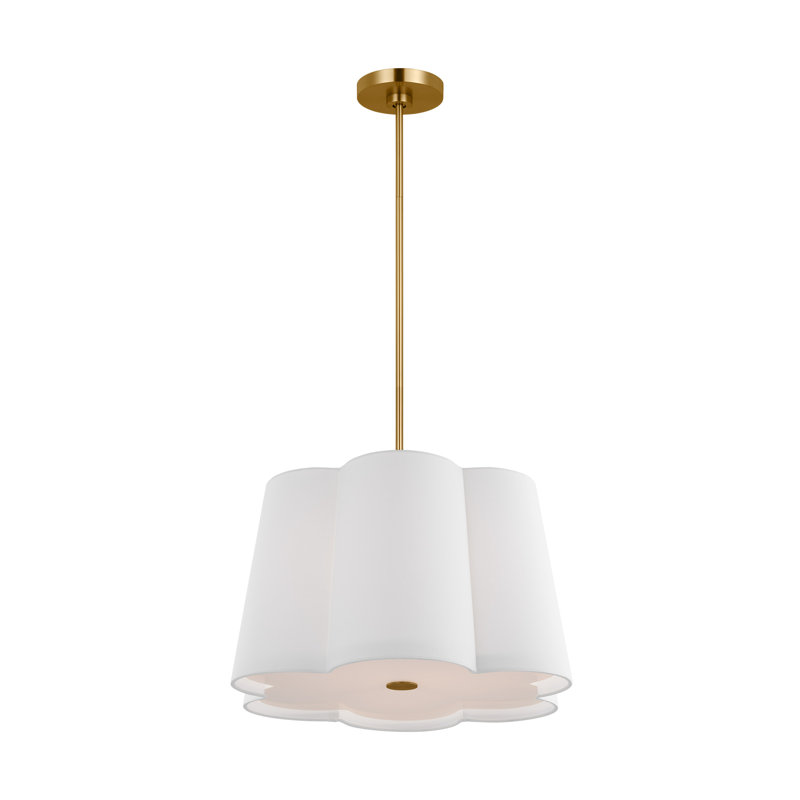 Taj 3-Light Burnished Brass Pendant, 21.5" H x 22" W x 22" D, 3