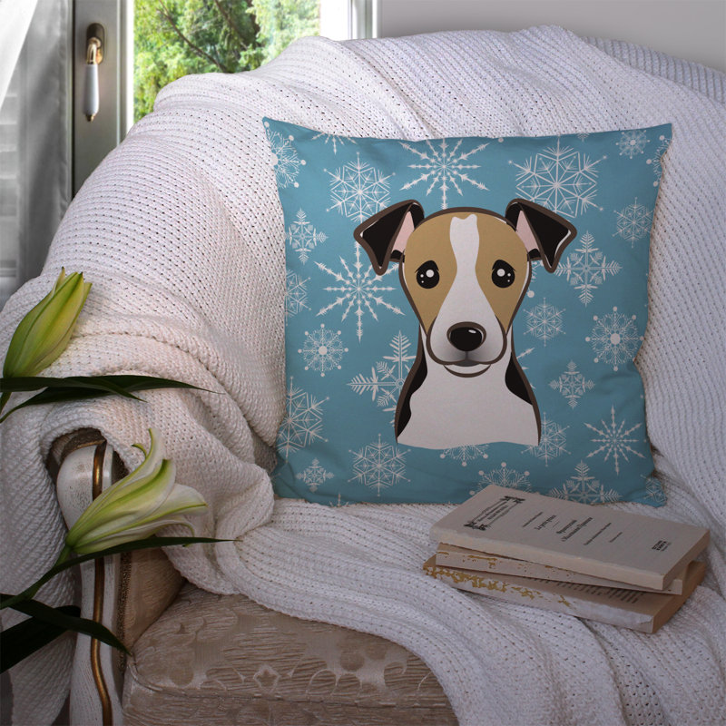  Coussin Snowflake Jack Russell Terrier, Noir