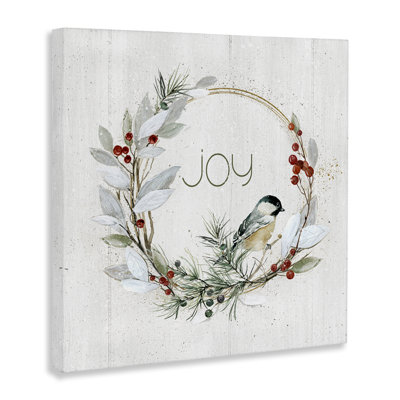 Art mural sur toile Simple Joy Winter Wreath par Livi Finn