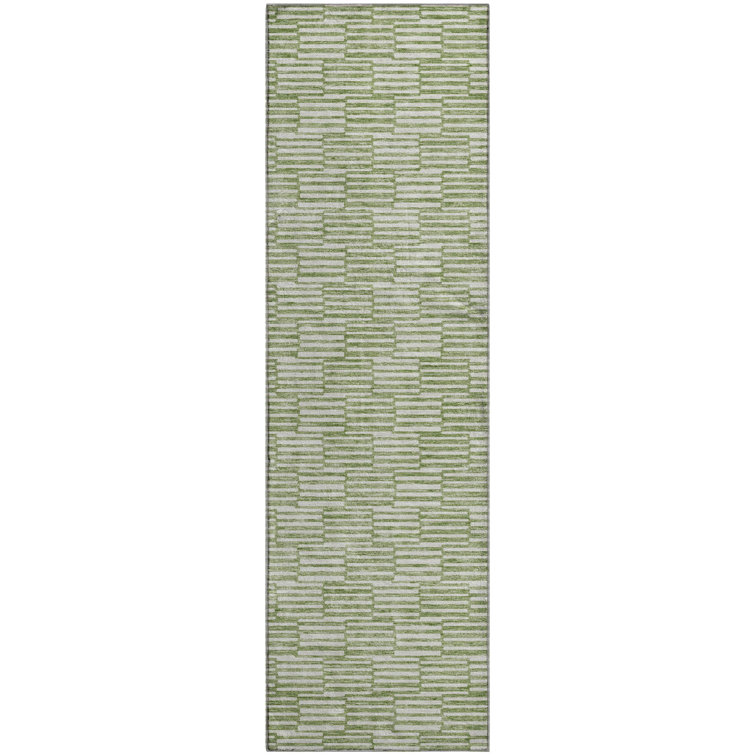 Premium Machine Washable Prisco Green Rug
