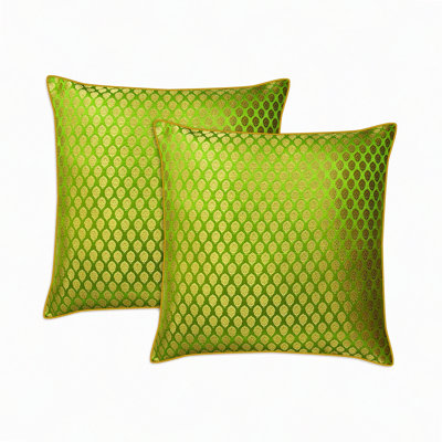 Luxury Brocade Damask Throw Pillow Covers - Set of 2 Decorative Silk Cushion Cases - Jacquard Cover - Elegant Home Decor