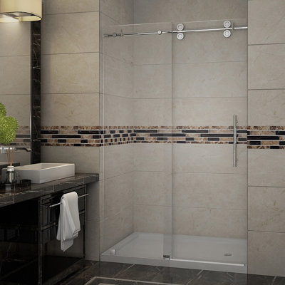 Langham 48" x 77.5" Slide Sliding Frameless Shower Door