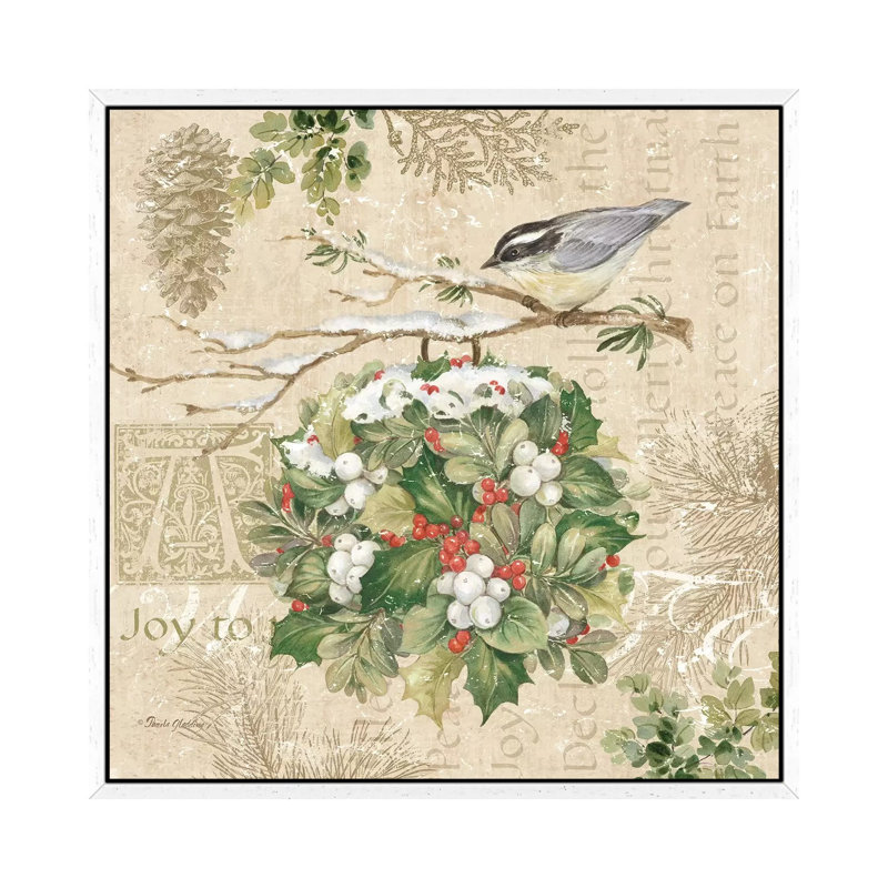 Christmas Trail III by Pamela Gladding - Print on Canvas, 66.04 cm H x 66.04 cm W, White Framed
