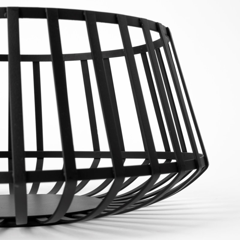 Matte Black Metal Wire Decorative Bowls - Set of 2