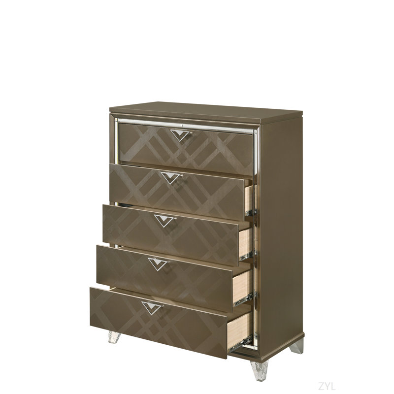 Commode à finition champagne foncé