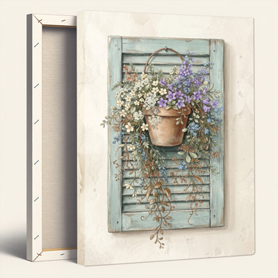 «Gallery Wrap», art mural sur toile pour le salon, la chambre à coucher, le bureau ou le vestibule - décoration murale décorative avec volet floral