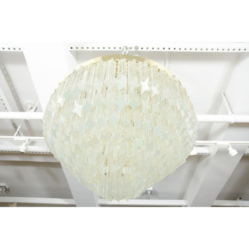 Lustre empire en laiton à 6 lumières Olana, Fumée, 36” WIDE X 43” HEIGHT, Nickel brossé