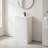 Pensen 35'' Tall Solid Surface Rectangular Pedestal Sink Bathroom Sink with Overflow