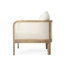 Fauteuil club d'extérieur en bois d'acacia avec tissu textilène et coussin épais imperméable pour une assise profonde, capacité de 400 lb