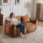 Fauteuil à billes surdimensionné ultra confortable et confortable - Fauteuil sans assemblage pour salon / salle à manger (brun)-1157092885