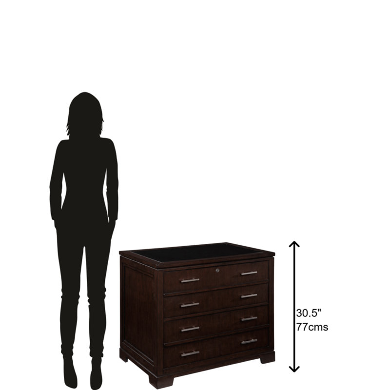 Mocha 37" Wide Transitional File Cabinet
