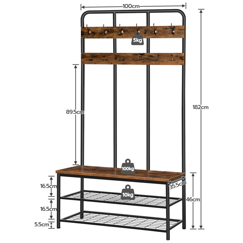 Mullin Hall Tree 100cm Wide