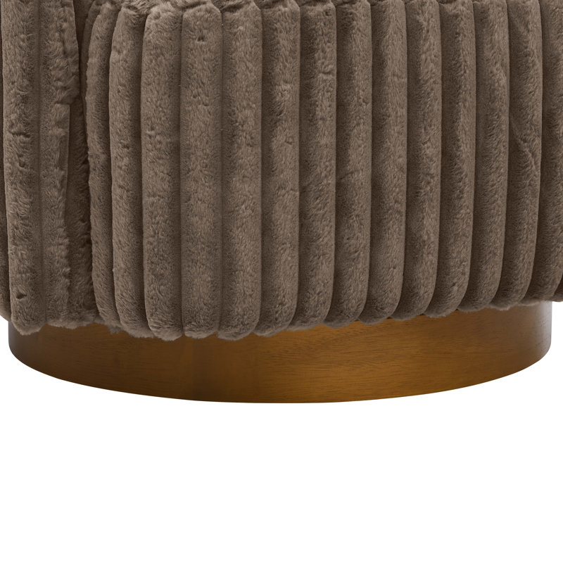 Luxe Velvet Swivel Chair, Brown Corduroy