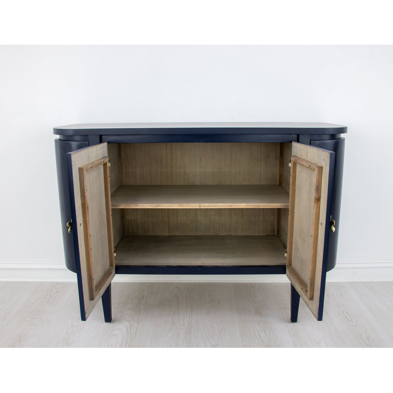 Octavia Solid Wood Accent Cabinet, Navy Blue