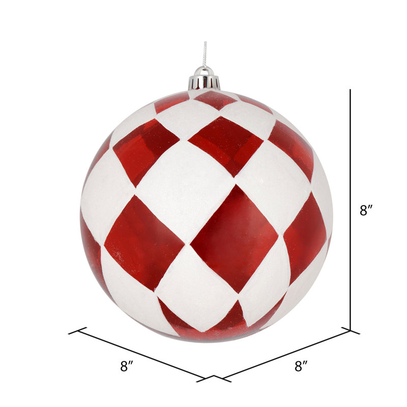 Boule avec ornement de Noël scintillant diamant blanc, Rouge