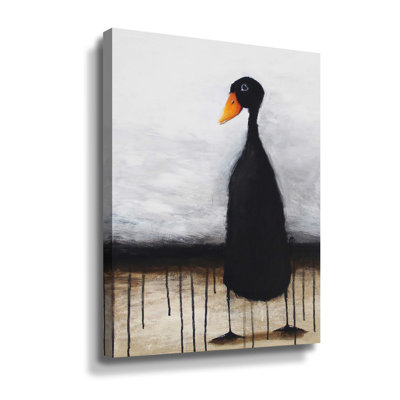 Le canard noir - peinture sur toile