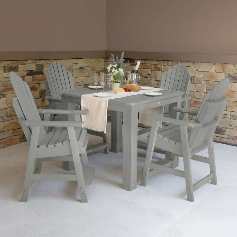 Anette 4-Person 42" Square, Counter-Height Dining Set, Harbor Gray