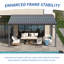 Pergola murale de terrasse avec toit en acier galvanisé incliné-114253237-119606716